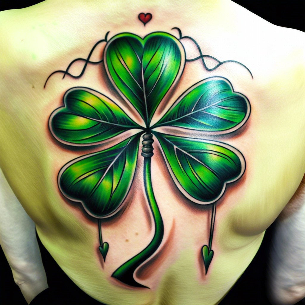 clover with a heartbeat line running through it