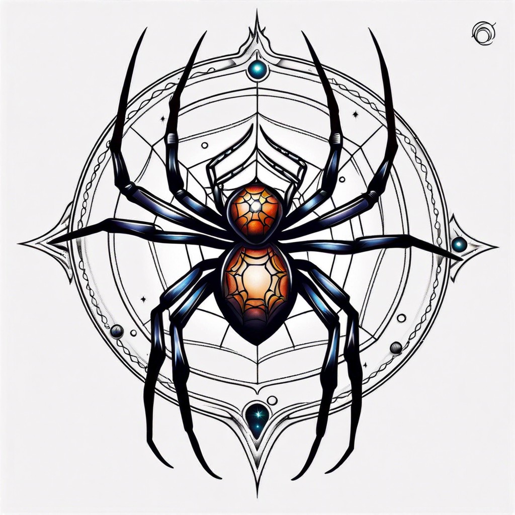 cosmic spider with space elements integrated into its body