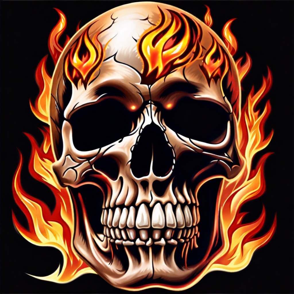 flaming skull design for an edgy look