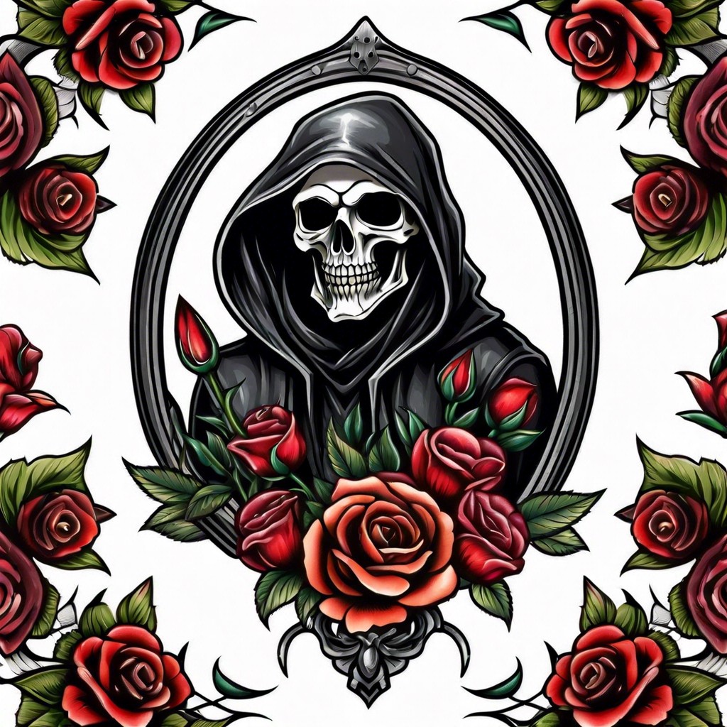 floral framed grim reaper