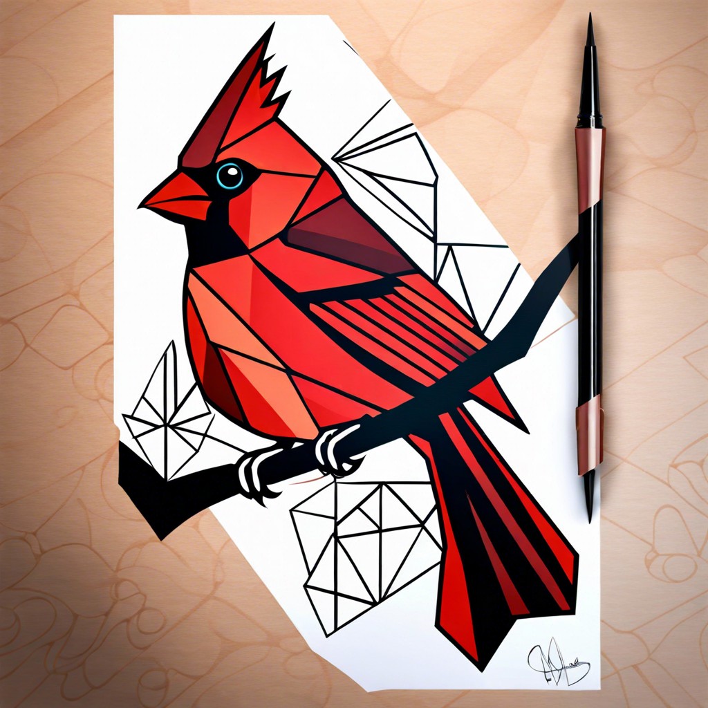 geometric cardinal design abstracted into shapes