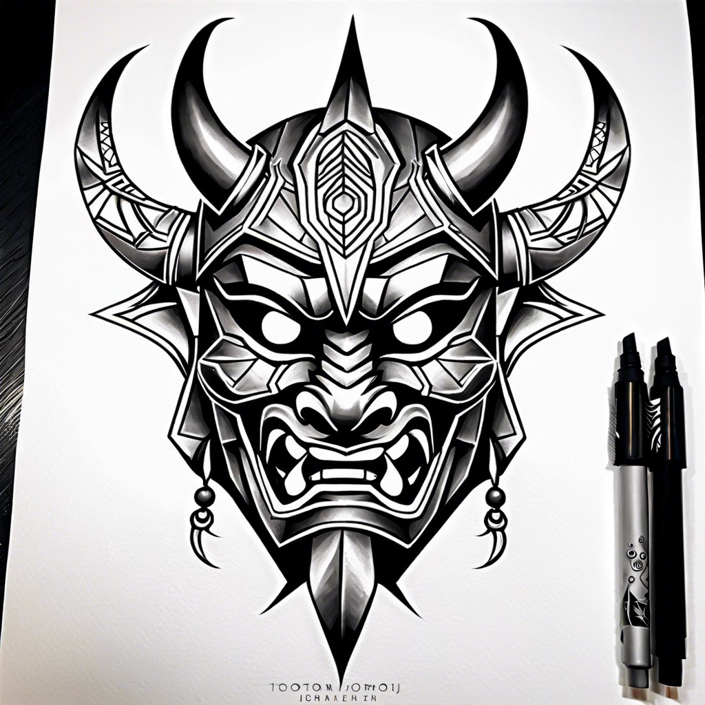 geometric oni mask