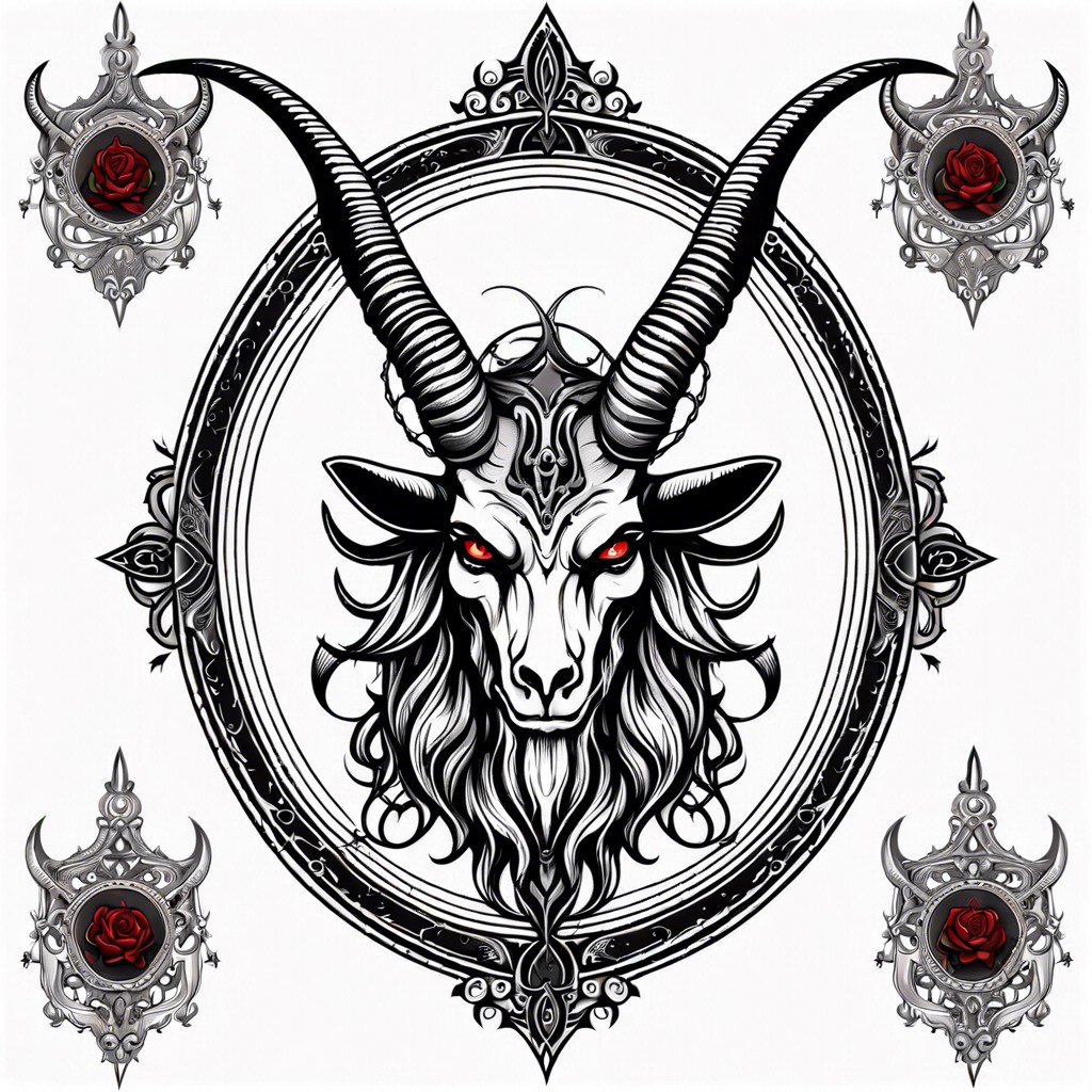 gothic baphomet with a dark ornate frame