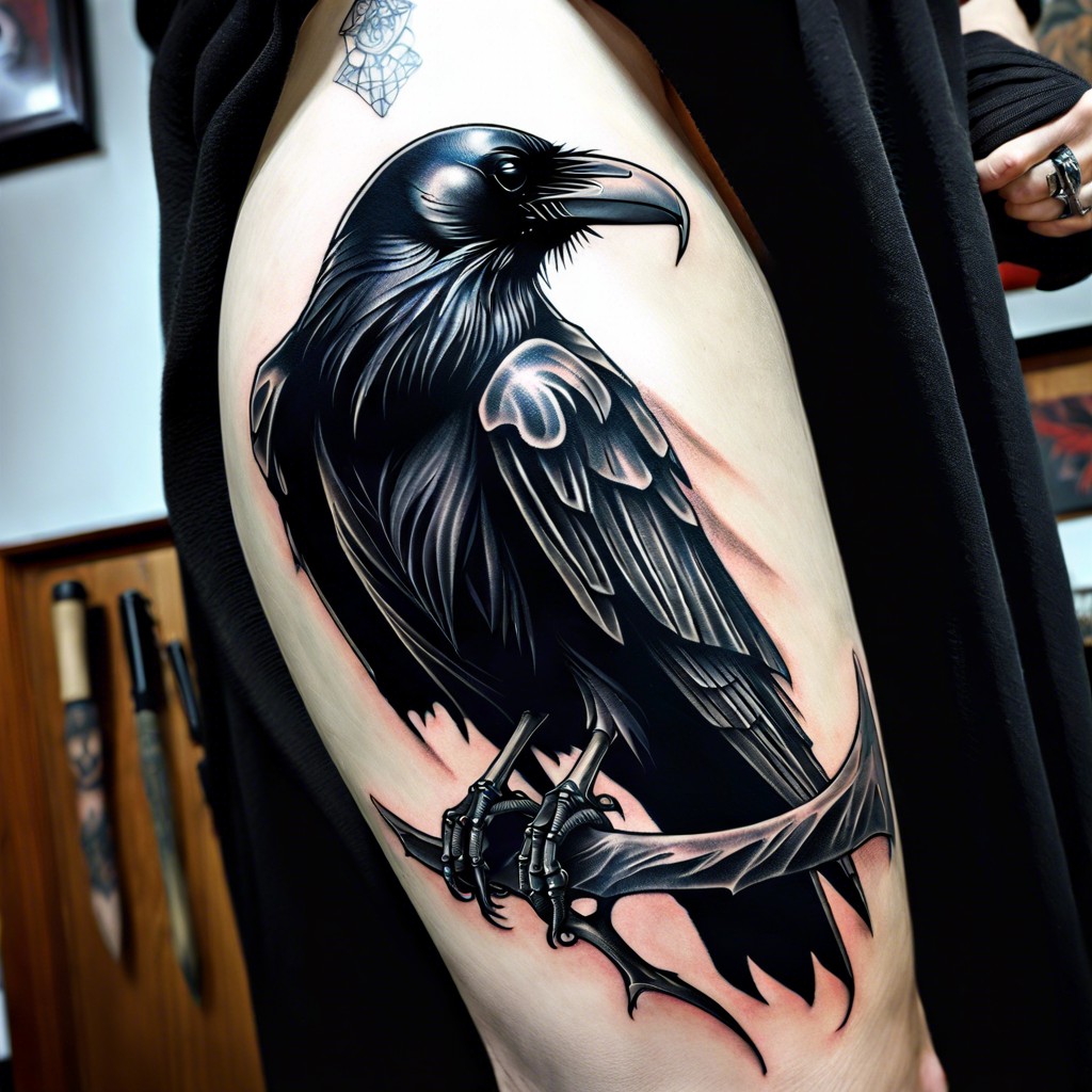 gothic grim reaper with a raven