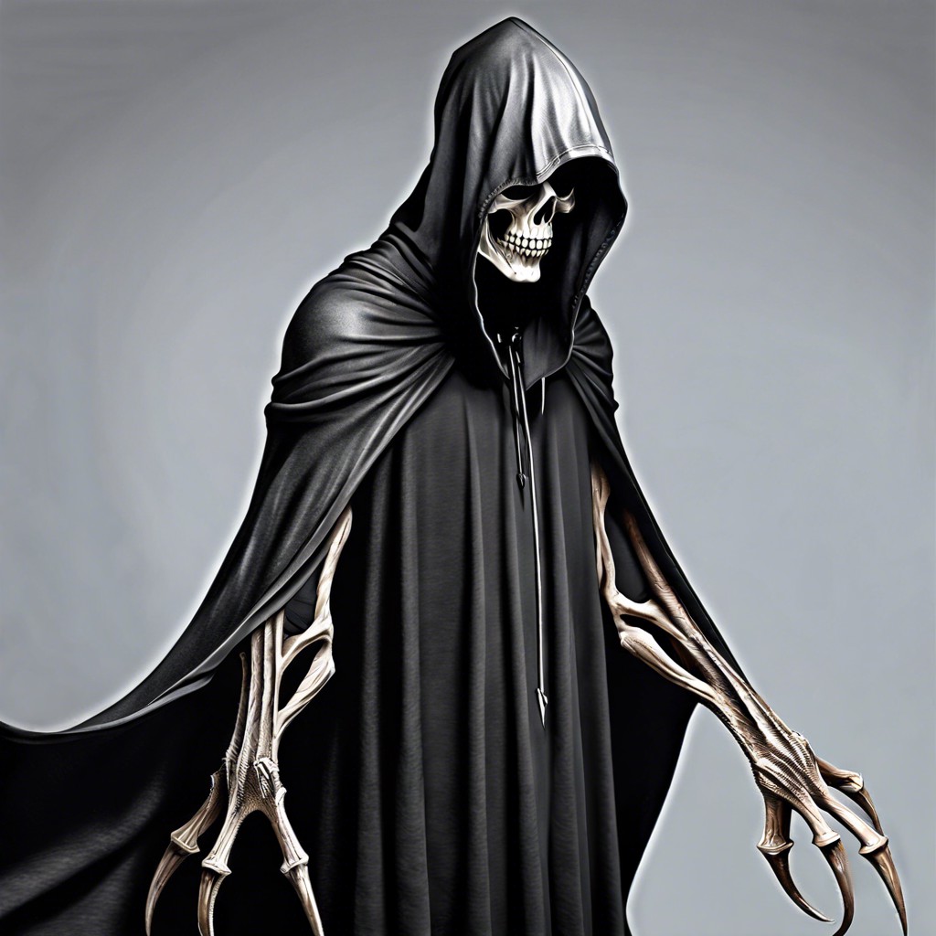 grim reaper in a cloak with no face