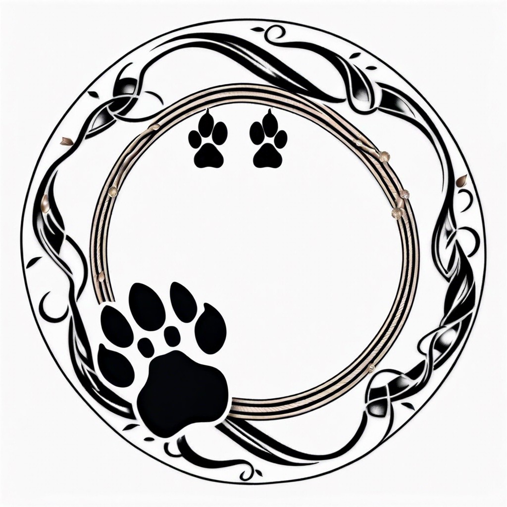 infinity loop with paw prints for pet lovers