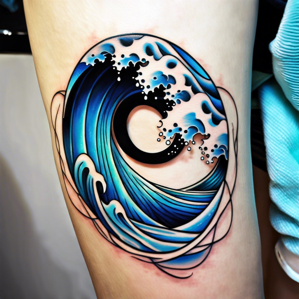 infinity symbol transforming into a wave for ocean lovers