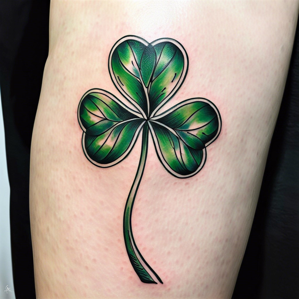 minimalist clover with a single line