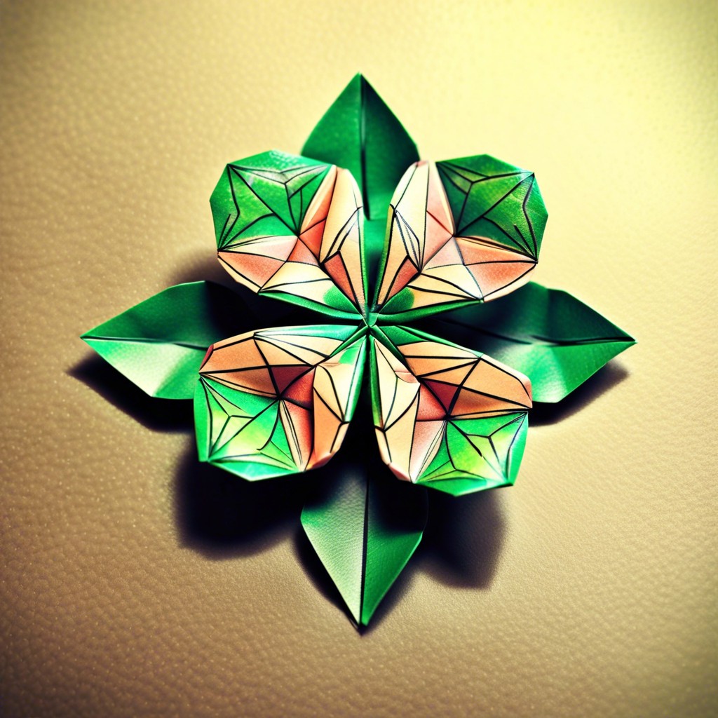 origami style geometric clover