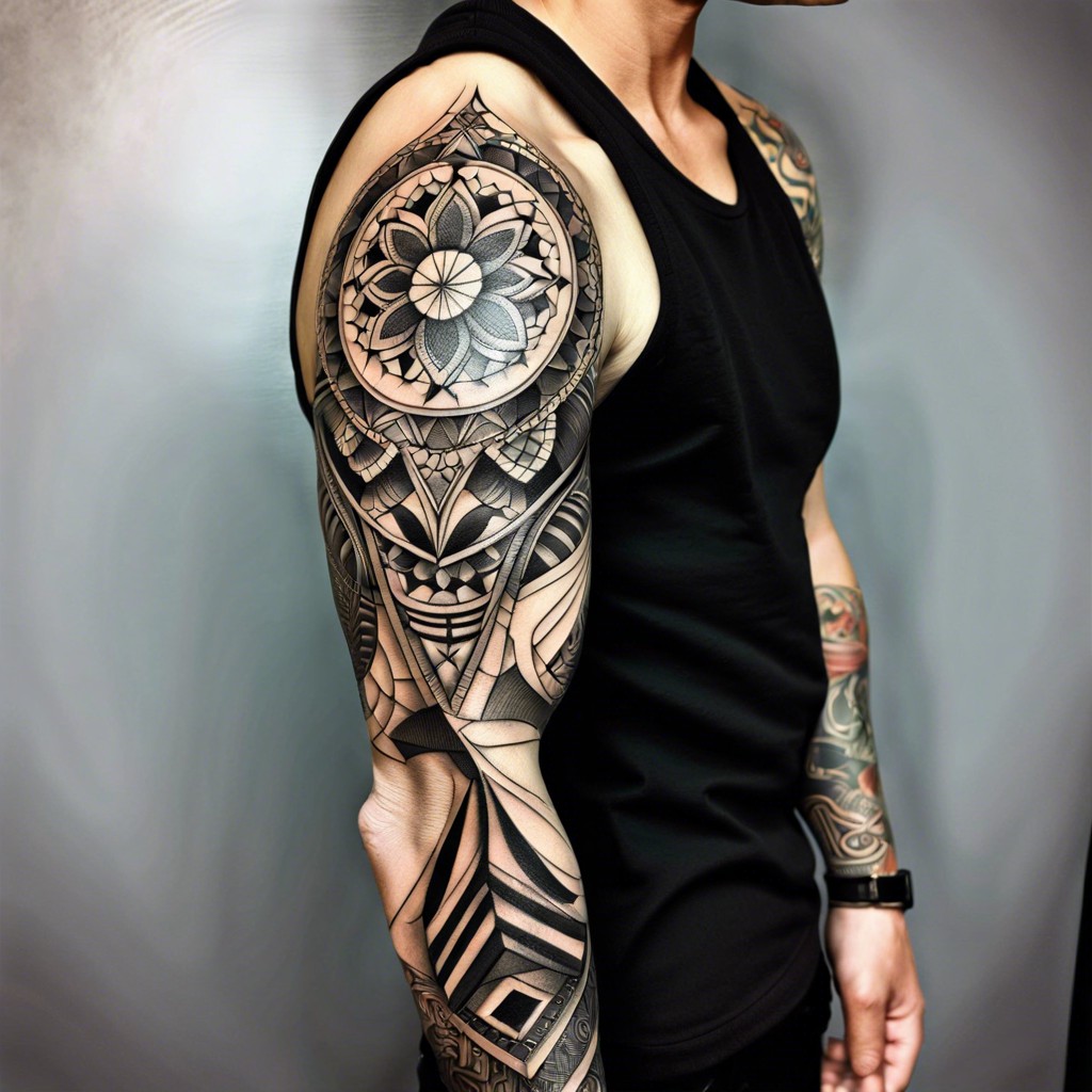 sleeves with abstract patterns