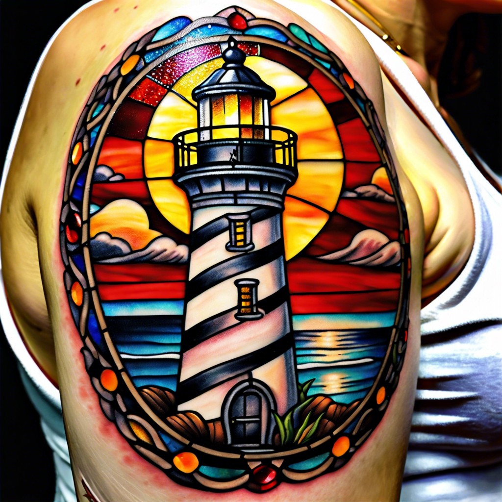 stained glass inspired lighthouse design