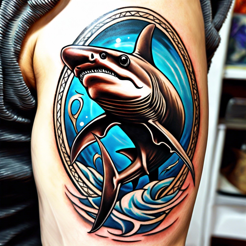 tribal hammerhead shark outline