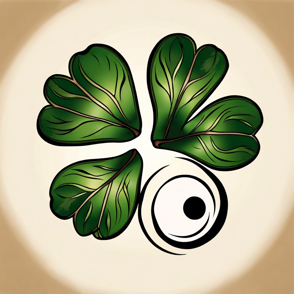 yin and yang incorporated in the clover leaves