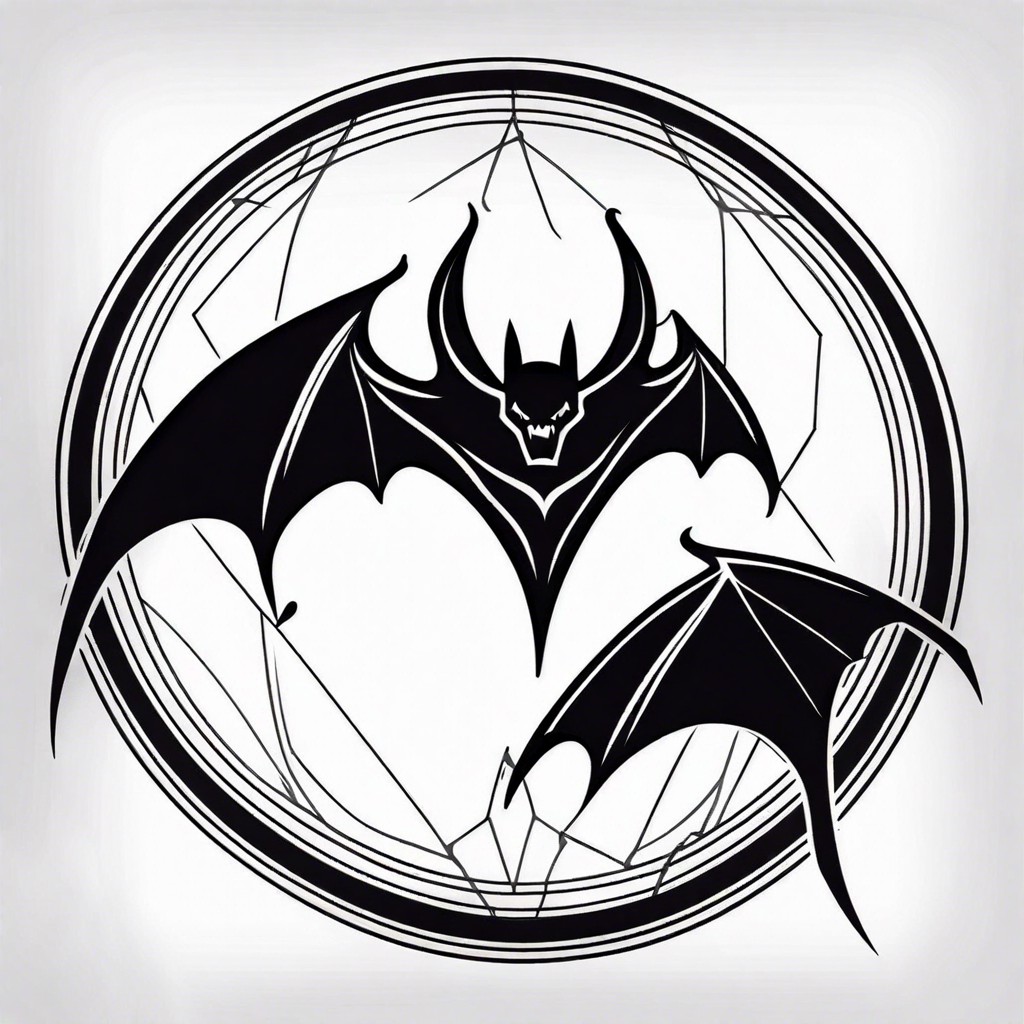 minimalist bat symbol in all black or neon colors