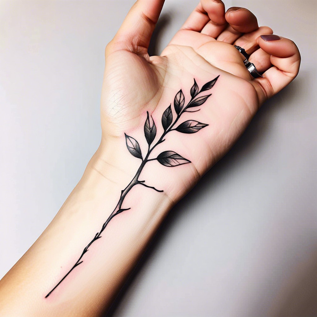 minimalist single branch on the wrist