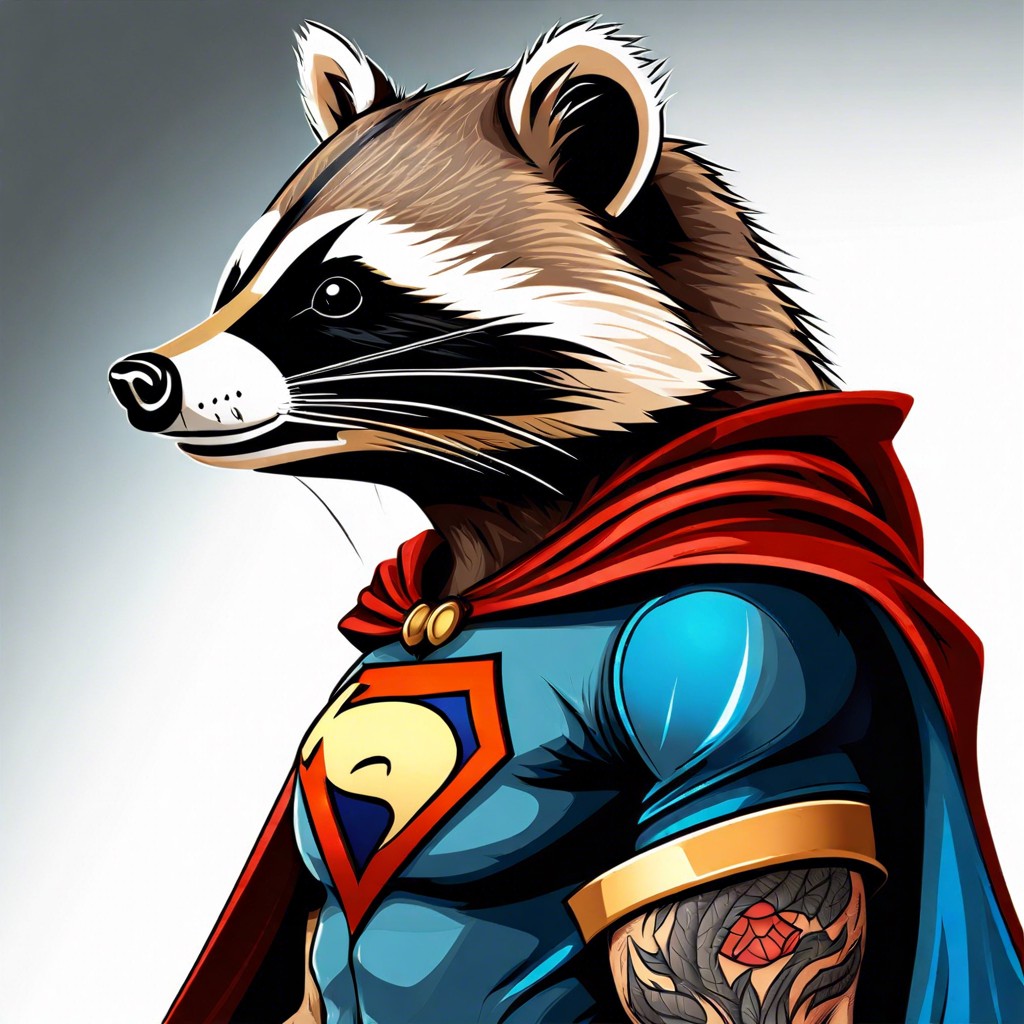 raccoon wearing a superhero cape