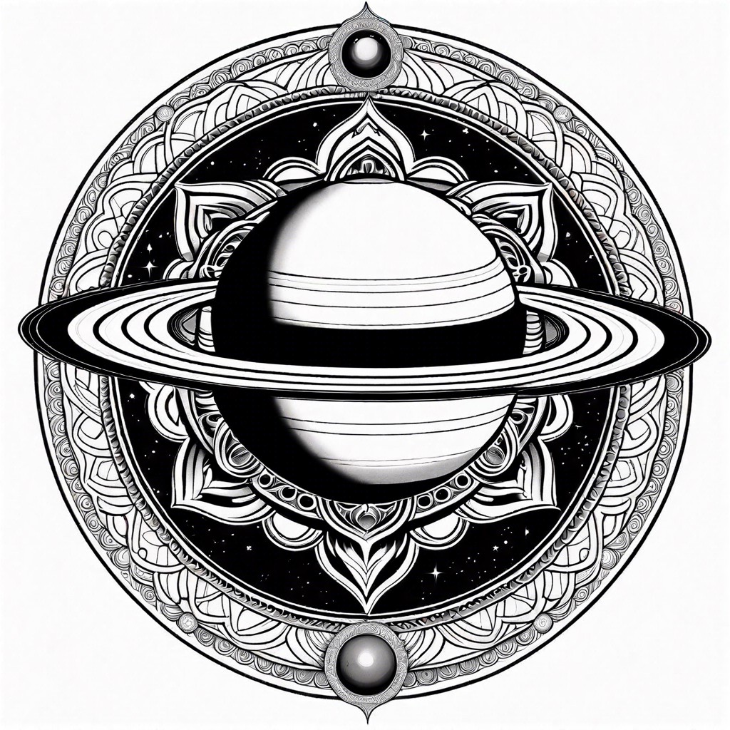 saturn with a mandala pattern