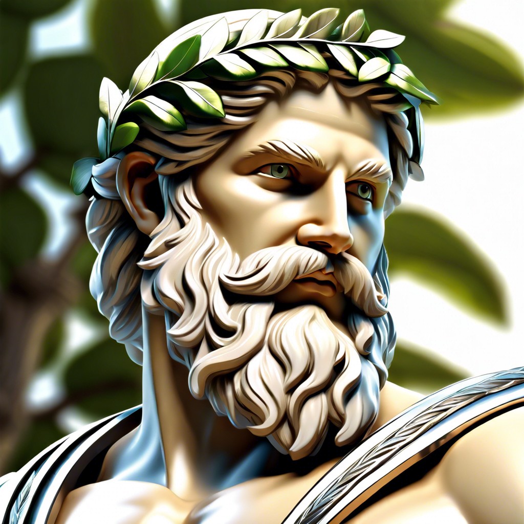 young zeus with a laurel wreath hinting at his future kingship