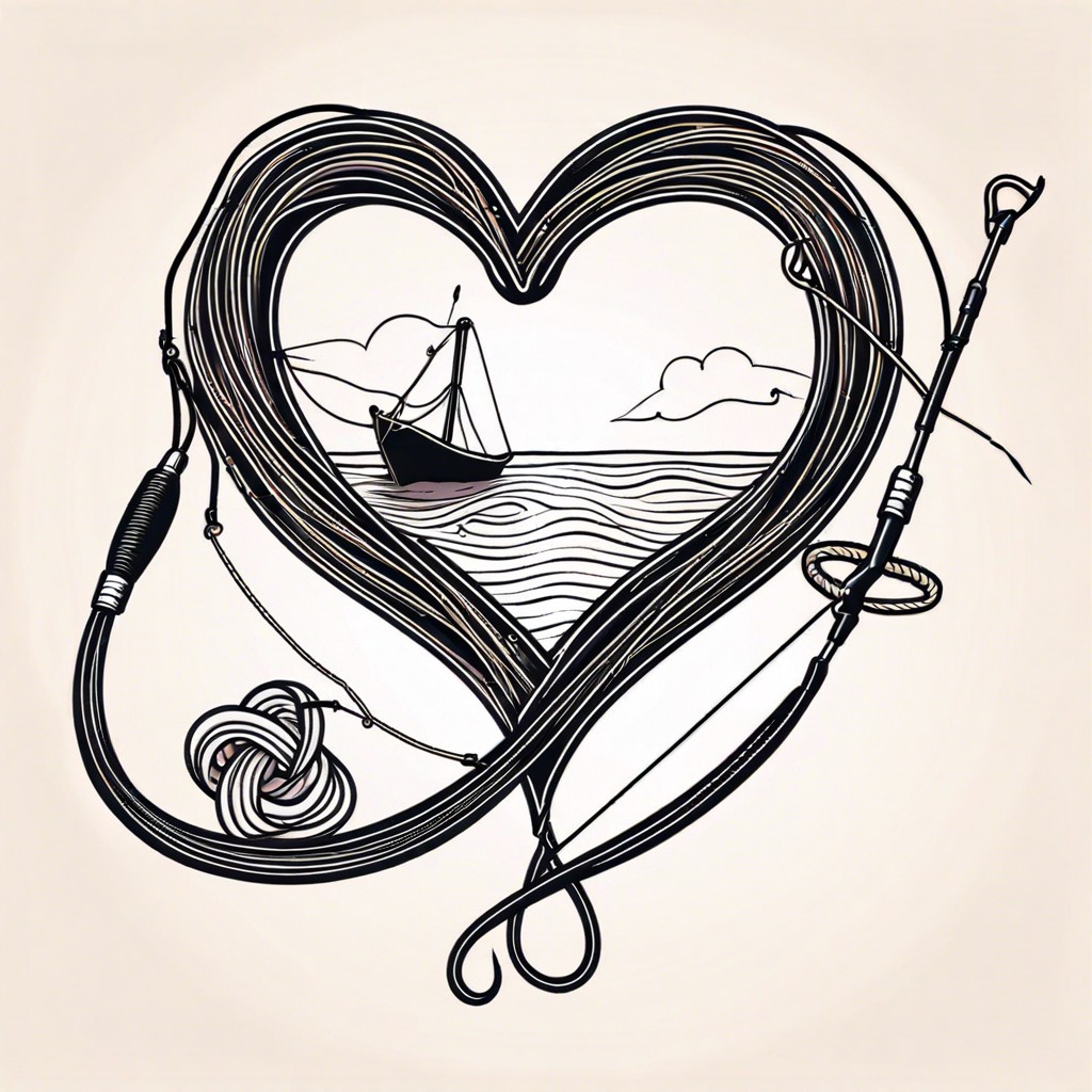 fishing line heart shape